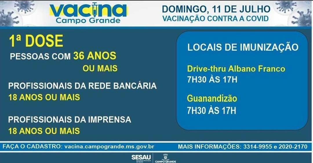 Vacinação a partir de 18