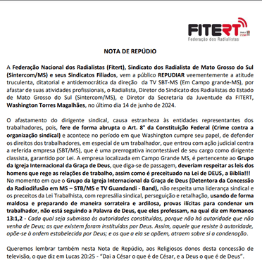 NOTA DE REPÚDIO FITERT